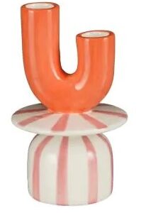 Kandelaar oranje H16,5xd10cm